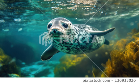 Group Of Seals Lounging On A Sunlit Beach Group Of Seals Lounging On A Sunlit Beach 130933020