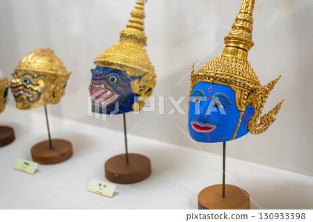 Folklore masks exhibited in Hahoe World Mask Museum in Hahoe Village in Andong, South Korea Folklore masks exhibited in Hahoe World Mask Museum in Hahoe Village in Andong, South Korea 130933398