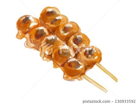 手繪水彩畫的蜂蜜禦手洗團子 130933592