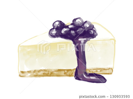 手繪水彩插圖,描繪了美味的藍莓醬起司蛋糕 手繪水彩插圖,描繪了美味的藍莓醬起司蛋糕 130933593