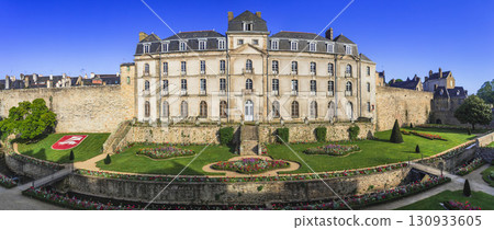 Brittany, France beautiful Hermine Castle in Vannes city, a historic monument in old town 130933605
