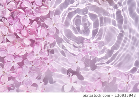 Abstract background with water and flowers. Space for the text. 130933948