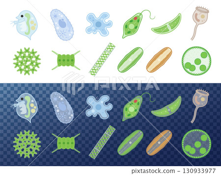 可愛的微生物插圖素材集_下半透明 可愛的微生物插圖素材集_下半透明 130933977