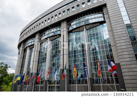 Espace Leopold or Leopoldruimte, complex of European Parliament buildings in the European Quarter of Brussels, Belgium 130934221