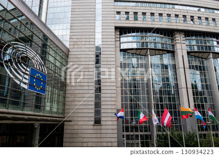 Espace Leopold or Leopoldruimte, complex of European Parliament buildings in the European Quarter of Brussels, Belgium 130934223