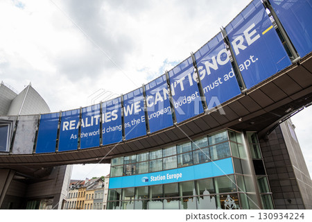 Espace Leopold or Leopoldruimte, complex of European Parliament buildings in the European Quarter of Brussels, Belgium 130934224