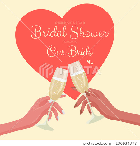 Bridal Shower Celebration Invitation Vector Design. 130934378