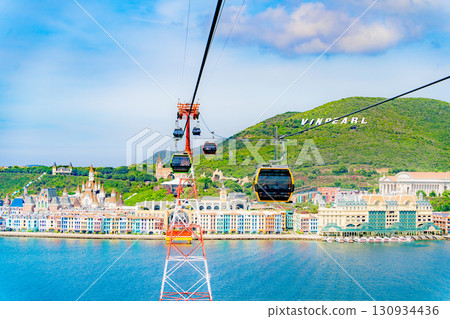 Cable car over the sea. 130934436