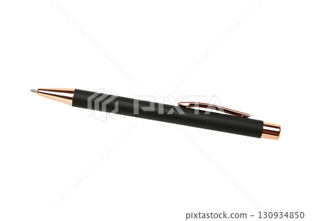 New stylish black pen isolated on white background 130934850