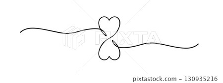 Minimalist continuous line with two hearts connected vertically illustration Minimalist continuous line with two hearts connected vertically illustration 130935216