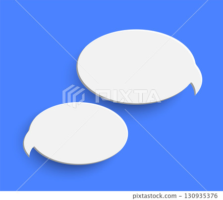 White empty ovals on blue background White empty ovals on blue background 130935376