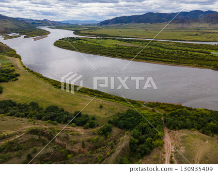 Stunning river landscape in Vladivostok surrounded by lush nature 130935409