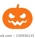 Halloween pumpkin, cartoon illustration of Jack lantern, isolated on white 130936135