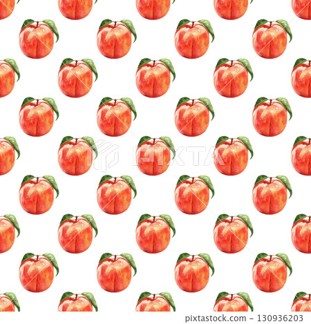 Summer seamless pattern featuring watercolor apricot with rustic charm. Perfect for seasonal blogs and food projects 130936203