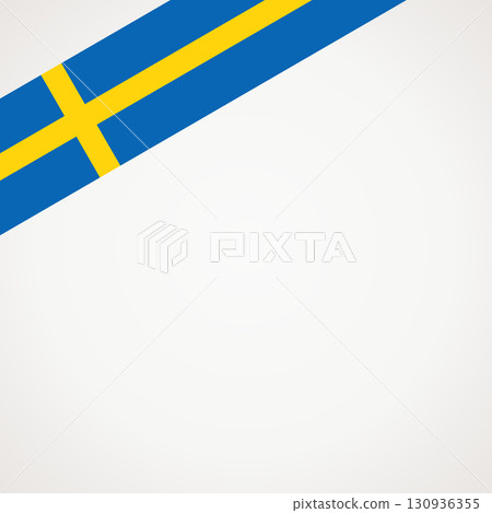 Corner ribbon flag of Sweden 130936355