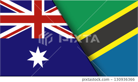 Flags of Australia and Tanzania. Australian and Tanzanian National flags 130936366