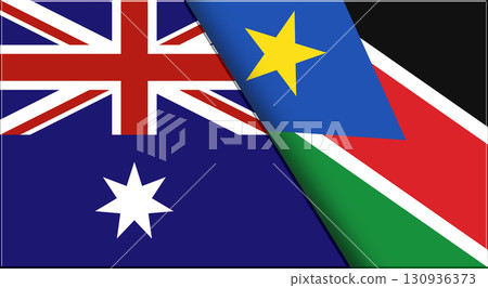 Flags of Australia and South Sudan. Australian and South Sudanese flags 130936373