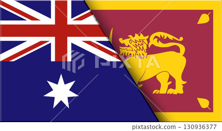 Flags of Australia and Sri Lanka. Australian and Sri Lankan National flags Flags of Australia and Sri Lanka. Australian and Sri Lankan National flags 130936377