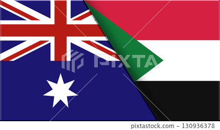 Flags of Australia and Sudan. Australian and Sudanese National flags Flags of Australia and Sudan. Australian and Sudanese National flags 130936378