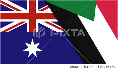 Flags of Australia and Sudan. Australian and Sudanese National flags Flags of Australia and Sudan. Australian and Sudanese National flags 130936379