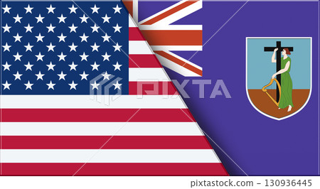Flags of USA and Montserrat. United States and Montserrat National flags Flags of USA and Montserrat. United States and Montserrat National flags 130936445