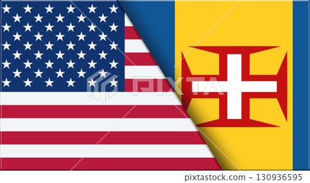 Flags of USA and Madeira. United States and Madeira 130936595