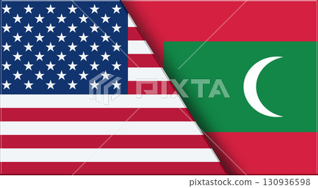 Flags of USA and Maldives. United States and Maldivian National flags Flags of USA and Maldives. United States and Maldivian National flags 130936598