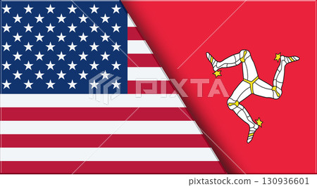 Flags of USA and Isle of Man Mann. United States and Isle of Man Mann flags Flags of USA and Isle of Man Mann. United States and Isle of Man Mann flags 130936601