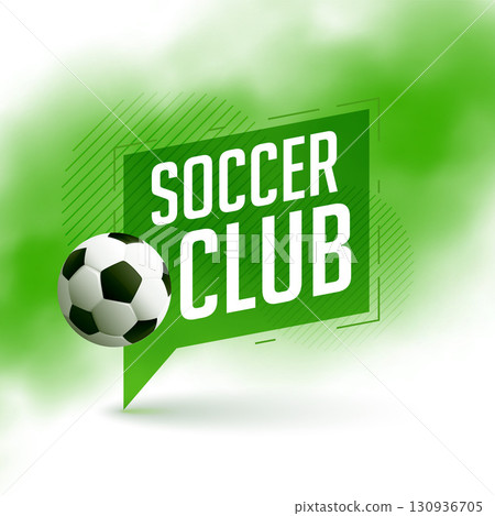 soccer club league background with realistic football 130936705