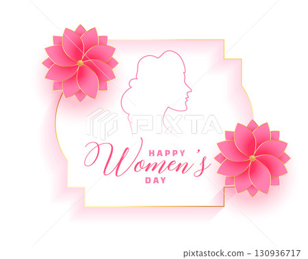 lovely happy women's day wishes card with floral decor lovely happy women's day wishes card with floral decor 130936717