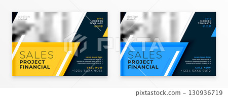 stylish business brochure cover template in set for modern marketing 130936719