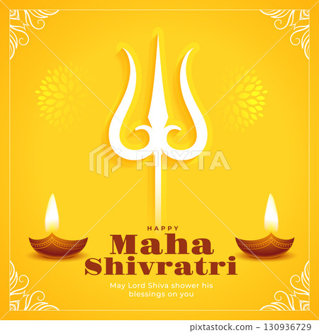 happy maha shivratri festive yellow background design happy maha shivratri festive yellow background design 130936729