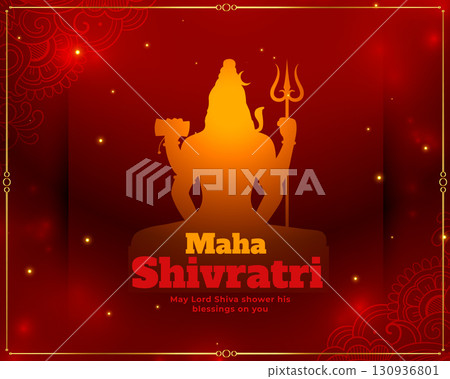 happy maha shivratri celebration background design 130936801