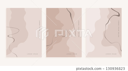 hand drawn aesthetic lineart poster in collection of three 130936823