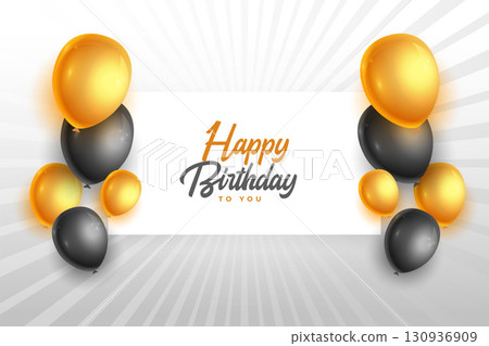 happy birthday party background with realistic balloon design happy birthday party background with realistic balloon design 130936909