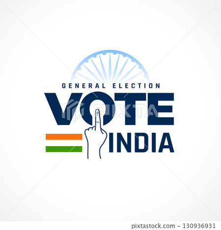 indian general election background with voters finger design 130936931