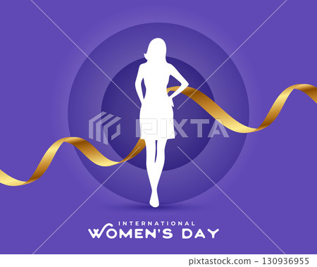 decorative international women's day event card in papercut style 130936955