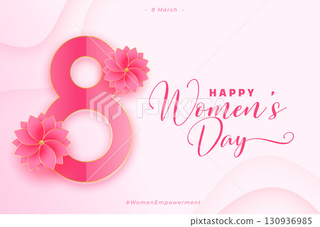 beautiful international women's day celebration background with flower decor beautiful international women's day celebration background with flower decor 130936985