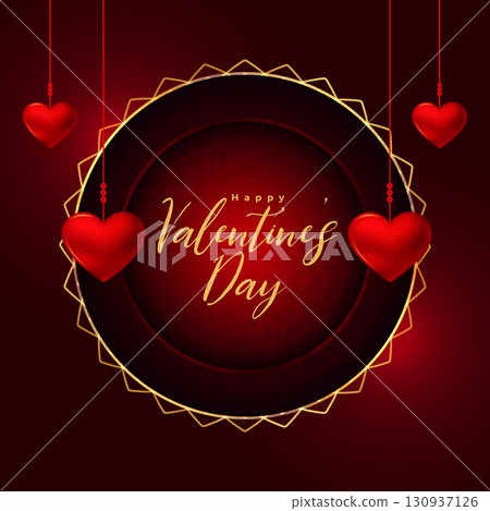 happy valentines day holiday background with hanging love heart happy valentines day holiday background with hanging love heart 130937126