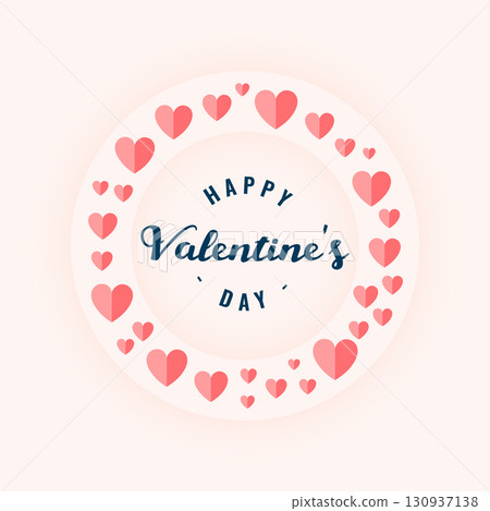 beautiful valentines day greeting background with love heart frame 130937138