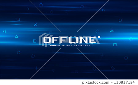 modern offline gaming streamline banner with shiny effect 130937184