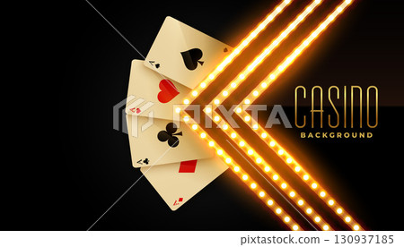 eye catching gambling ace card banner with glowing light bulb 130937185