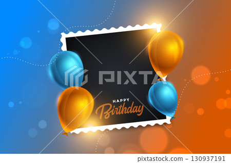 nice happy birthday invitation poster with blank picture frame design nice happy birthday invitation poster with blank picture frame design 130937191