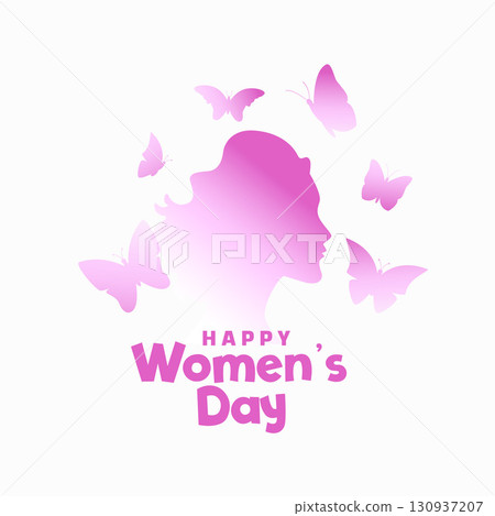 lovely happy womens day greeting card with butterflies design lovely happy womens day greeting card with butterflies design 130937207