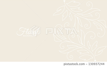 line style beautiful floral swirl background design 130937244
