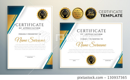 elegant certificate of achievement template for corporate recognition or honor 130937365