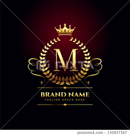 premium and elegant royal M logo background for business branding 130937367