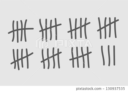 set of hand drawn prisoner tally mark design set of hand drawn prisoner tally mark design 130937535
