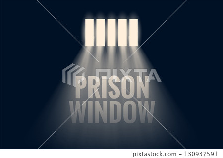 prison jail window design with light effect 130937591