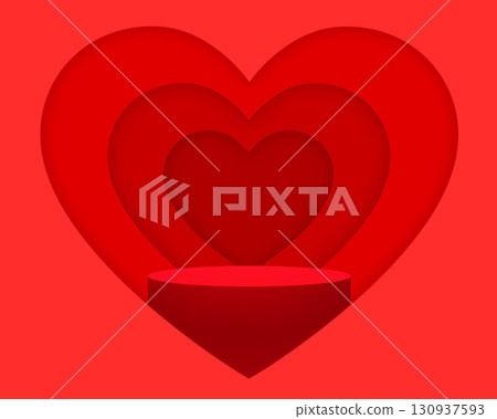 valentines day heart background with empty podium platform valentines day heart background with empty podium platform 130937593
